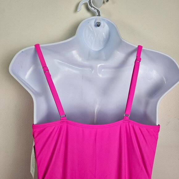 Womens Sexy Large Hot Pink One Piece Swimsuit Ring Linked Cutouts Beach Vacation - Picture 8 of 12